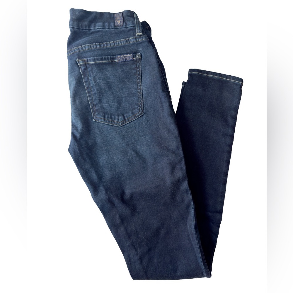 7 For All Mankind Black High-Rise Skinny Jeans | Size 25